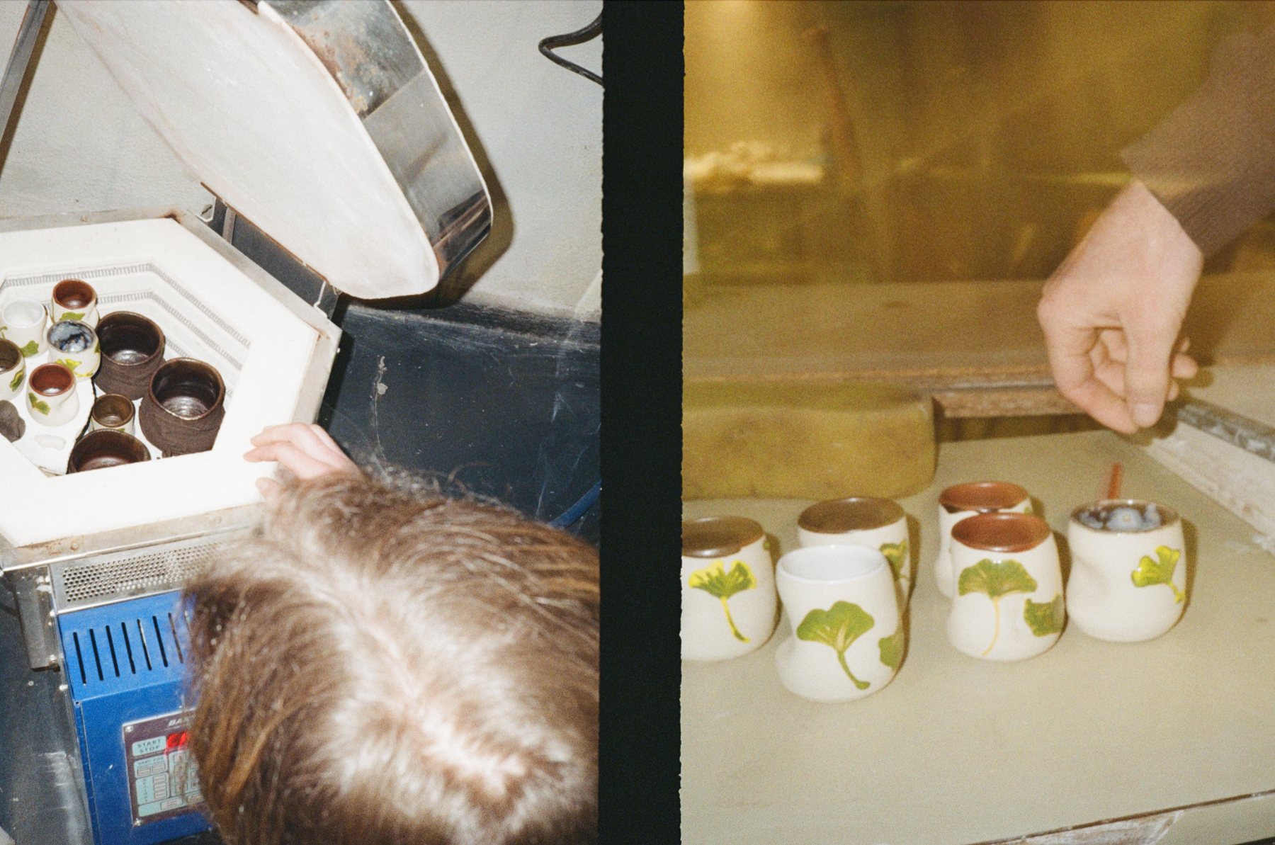 Ginkgo cups from the kiln